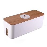 Caja De Almacenamiento De Cable De Madera Caso De Almacenamiento De Línea Eléctrica Organizador De Cargador Y Enchufe a Prueba De Polvo Para El Hogar - details 6