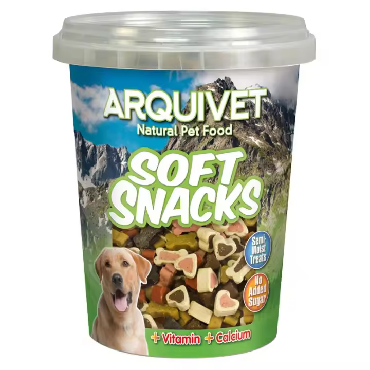 Snack para Perros de Corazones Mixto Arquivet, Delicia gourmet para tu perro:  Con pollo, cordero, buey, caza, salmón y arroz, estos corazones harán las delicias de tu mascota. - 1