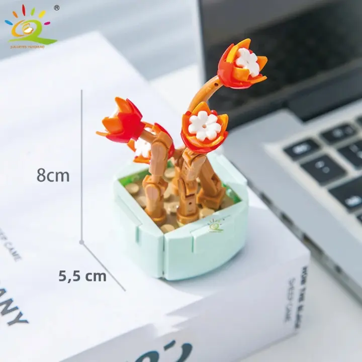 Bloques De Construcción HUIQIBAO MOC Con Plantas Succulentas Y Flor Eterna Jardín Bonsái Romántico Para Adultos Y Niños - 1