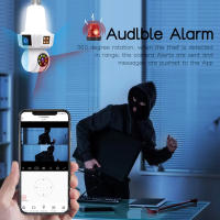 Cámara IP Inalámbrica Wifi E27 Con Doble Lente Tres Pantallas 8MP Visión Nocturna IR Seguridad Red Mini CCTV Para El Hogar - details 2