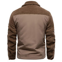 Chaqueta de retales para hombre, chaqueta informal de lana de cordero de alta calidad, talla europea, otoño e invierno, 2024 - details 3