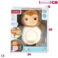 Winfun - Peluche bebé búho, 23x11x25 cm, con +17 sonidos relajantes, luz nocturna, 30 minutos autonomía, control del volumen, incluye temporizador, peluche quitamiedos infantil, regalo para recién nacido, funda lavable, peluche interactivo - details 6