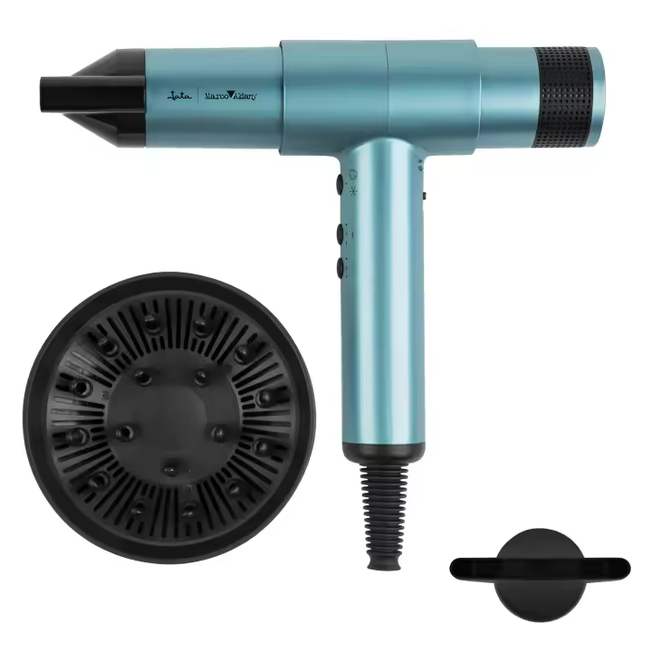 Jata JBSC5577 - Secador de Pelo Iónico Profesional de 2000W con Motor BLDC, Aire Frío, Inclúye Accesorios, Color Azul - 1