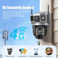 Cámara Solar 4G Con 3 Lentes 12MP Batería Integrada Visión Nocturna 6K Resistente Al Agua Para Seguridad Doméstica Exterior Con Almacenamiento Interno De 128G - details 1