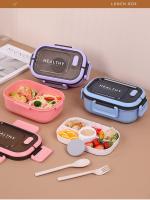 Caja De Almuerzo Ecológica De 1200ML Con Doble Capa Compartimentos Cuchara Y Tenedor Microwaviable Y Sellado Para Picnic - details 14