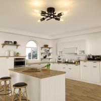 Modern Sputnik Candelabro Lámpara De Techo Semi-Enchufe Con 4/6 Bombillas LED E27 Para Dormitorio Y Sala De Estar Material De Hierro Fuente De Luz LED No Dimmable - details 4
