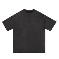 Camiseta De Verano Para Hombres Y Mujeres Con Bordado De Letras Cuello Redondo De Cuero Cortado Manga Corta Estilo Casual Oversize Top Tees - details 10