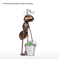 Estatua De Hormiga De Metal Para Jardín Y Decoración De Exteriores Estilo Retro Hecha a Mano Adorno Para Jardín O Casa Con Cuenco - details 4