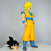 Figura De Anime Dragon Ball Z 30cm Son Goku Super Saiyan Kakarotto Con 2 Cabezas PVC Muñeca Coleccionable Regalo Para Jóvenes - details 1