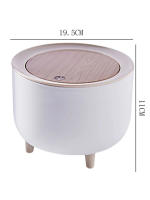 Bandeja De Papel Con Tapa Y Prensa 7/2L Cesta De Basura Ecológica Para Cocina Y Baño Material Plástico Y Madera Con Pie Alto - details 8