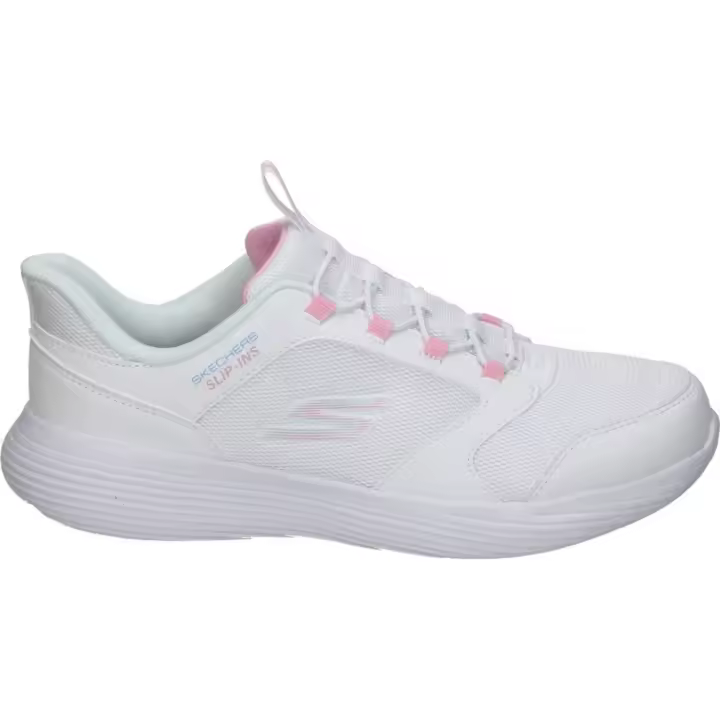 SKECHERS | Zapatillas Skechers Slip-ins: GO RUN 400 V2 Tetra Speed para Niña – Deportiva Blanca con Cordones Elásticos – Plantilla Air Cooled Memory Foam – Cierre Adaptado – Fácil de Poner y Quitar – Modelo 303855L-WHT - 1