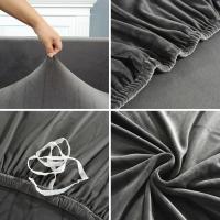 Cubierta De Silla De Veludo Color Sólido Tendrá Forma Con Estiramiento Sin Brazos Para Comedor Hogar Hotel Fiesta Banquete Boda - details 2