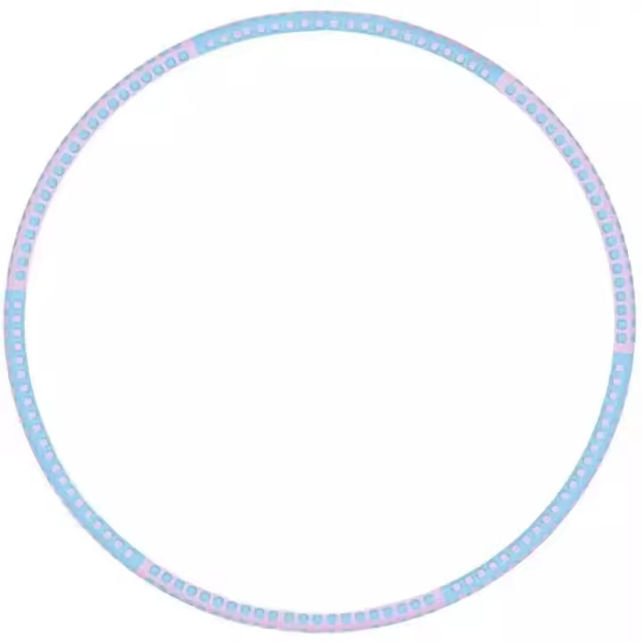 Hula Hoop Aro de fitness Profesional para Adulto de Gimnasio 6 Secciones Desmontable, Tubo de Acero Inoxidable, Cubierta con Goma Espuma, Ahuecado por Dentro para Rellanar Peso, Hasta 4 Kg Aro deportivo para adelgazaK, Rosa Azul - 1