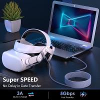 Cable De Carga Y Datos USB 3.2 Tipo C Para Oculus Quest 3 2 Pico 4 Link PS VR Gear VR Conector a USB a Y Conector B Tipo C - details 5
