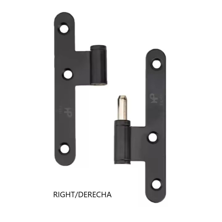 AZERO Pernio Bisagra Puertas de Madera Interior, Fabricado en acero sin remates y canto redondo, PACK 6 unidades. Medidas 100 x 57mm Acabado en Color Negro - 1