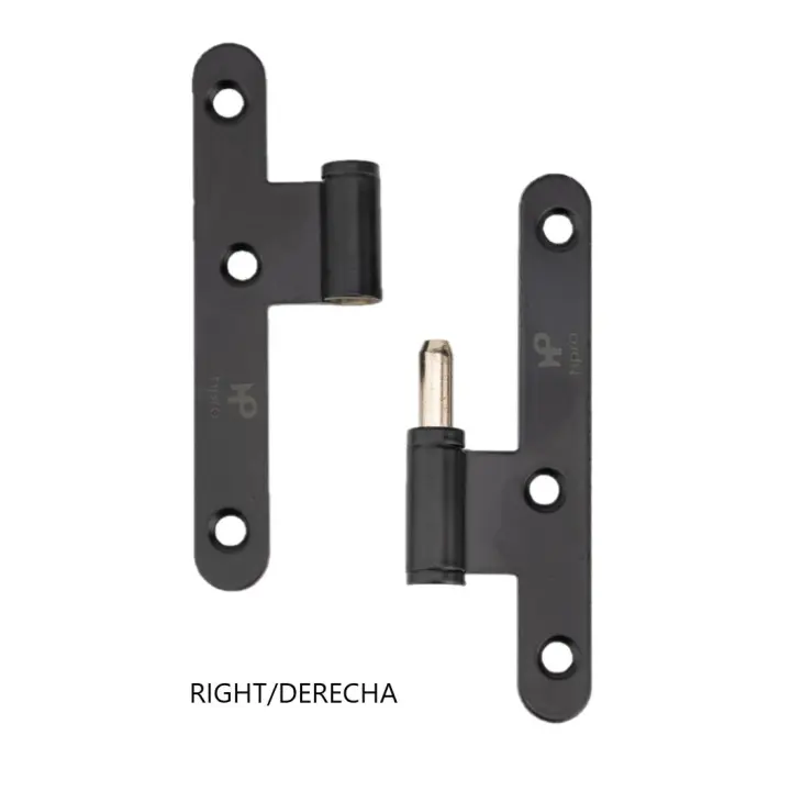 AZERO Pernio Bisagra Puertas de Madera Interior, Fabricado en acero sin remates y canto redondo, PACK 6 unidades. Medidas 100 x 57mm Acabado en Color Negro - 1
