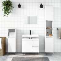 vidaXL Armario de baño madera contrachapada 65x33x60 cm en color Roble Sonoma/Madera antigua/Blanco y más | almacenamiento funcional diseño moderno para baño dormitorio sala - details 2