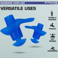3/6 Pares Tapones para los Oídos de Natación de Silicona Universales Reutilizables Impermeables, Tapones para los Oídos de Natación en Espiral, Tapones para los Oídos con Aislamiento de Sonido y Cancelación de Ruido, Azul, Adecuado para Vuelo y Viajes - details 3