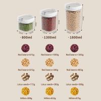 Contenedor De Almacenamiento De Alimentos Airtight Con Cuchara 800/1300/1800ml Jars De Cocina Para Harina Azúcar Café BPA-Free Pila Superior Fácil De Limpiar - details 4