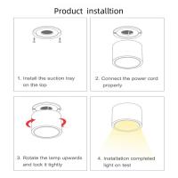 Spotlight LED Para Pared Y Techo Montaje Superficial Rotativo COB 5W 7W 9W 12W 15W Decoración Interior Hogar AC110V/220V - details 12