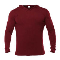 Camiseta De Manga Larga Para Hombre Con Capucha Estilo Fitness Tejido De Algodón Y Poliéster Corte Slim Para Gimnasio Y Bodybuilding - details 9