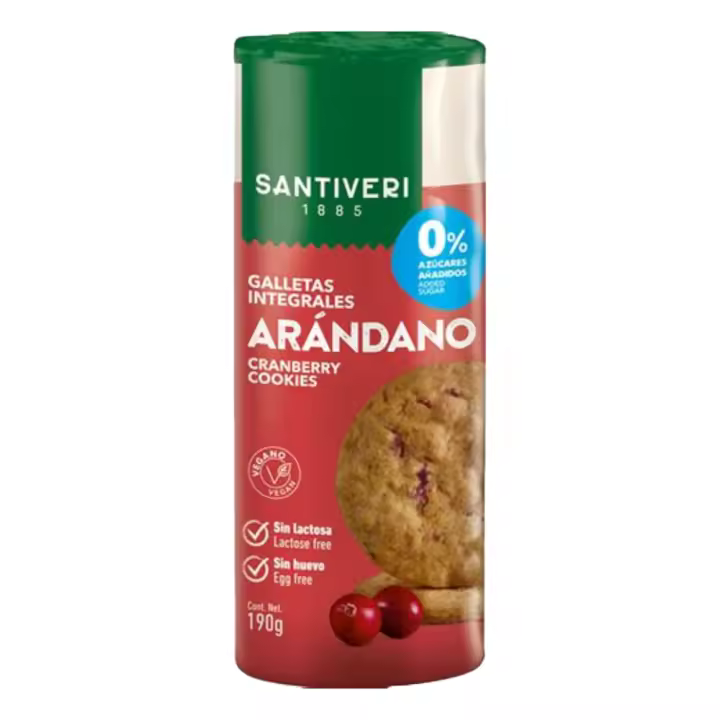 Santiveri Galletas Integrales con Arándanos 190g – Ricas en Fibra y Sin Azúcares Añadidos - 1