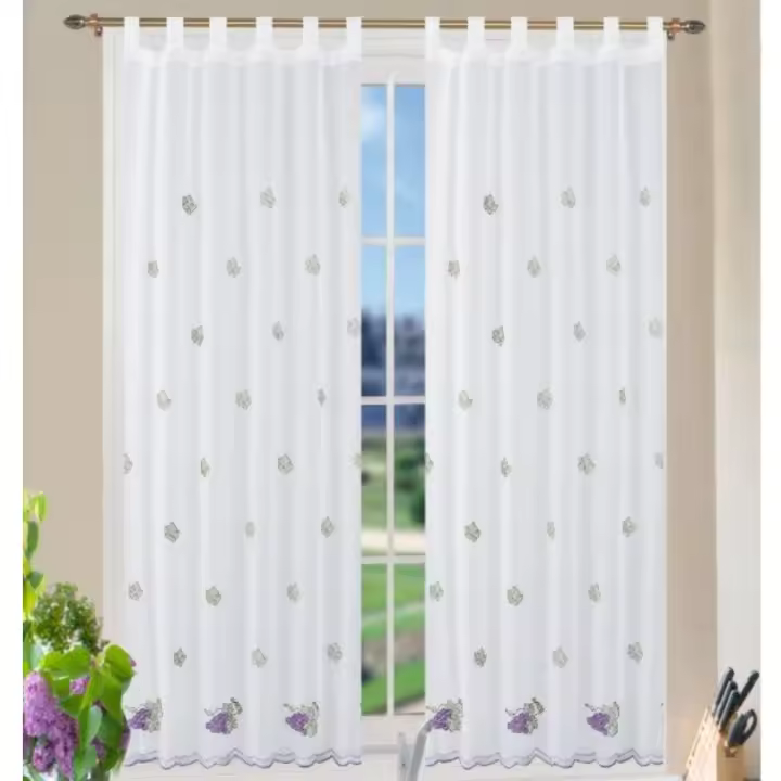 Cortina - Cocina - Bordada Cortinas De Cocina, Estampados Florales, Cortinas Decorativas, DecoracióN Del Hogar. Adecuado Para Cocina, Dormitorio, SalóN Y BañO. 1 Pieza, 100x220cm. 2025 Nuevo Caliente - 1