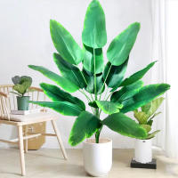 Planta Artificial De Palma Tropical Grande Hojas De Plátano Falso 24 Hojas Toque Real Strelitzia Reginae Para Jardín Interior 65-120 Cm - details 11