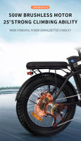 Bicicleta Eléctrica Plegable AVAKA BZ20 Plus 20 pulgadas 48V18.2Ah - Motor 500W-Brake de Disco Doble - Rueda Grasa 3,0 "-Bathería Extraible-Pantalla LCD - details 9