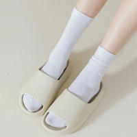 7 Pares De Calcetines De Cuello Redondo Para Mujer En Colores Sólidos Negro Y Blanco Absorbentes De Sudor Transpirables Calcetines Casuales Suaves Y Versátiles - details 6