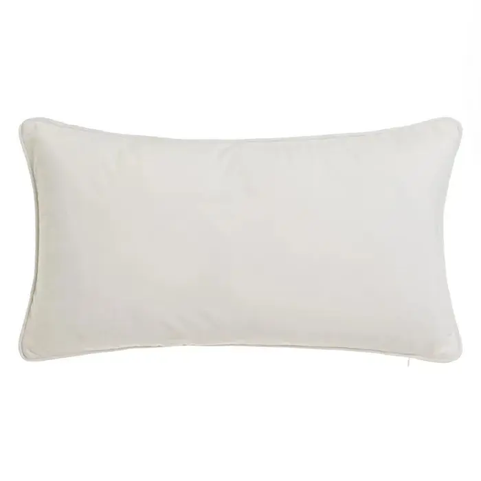 Cojín Avalon Terciopelo Blanco Crema Rectangular  (30x50 cm) - 1