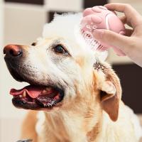 Cepillo de Baño para Perros y Gatos, Dispensador de Champú para Mascotas de Silicona Suave Cepillo de Ducha para el Lavado de Perros y Gatos de Pelo Corto y Largo (Rosa en forma de pata) - details 3