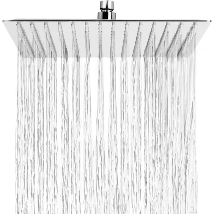 Cabezal de ducha antical, cabezal de ducha tipo lluvia que ahorra agua con boquilla de acero inoxidable, acabado en cromo pulido de 12 pulgadas/30 cm (espejo), cuadrado - 1