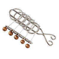 Juego De Resolución De Problemas IQ Metal Wire Puzzle Con Cinco Anillos Juguete Educativo Para Niños Y Adultos Desbloqueo Luban - details 0