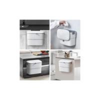 Cubo de basura Colgante de 1,8 galones con tapa, Cubo de basura de Puerta montado en la comparación para 7 litros de armarario de Cocina, Cubo de basura Pequeño Debajo del fregadero para Armario, Baño - details 5