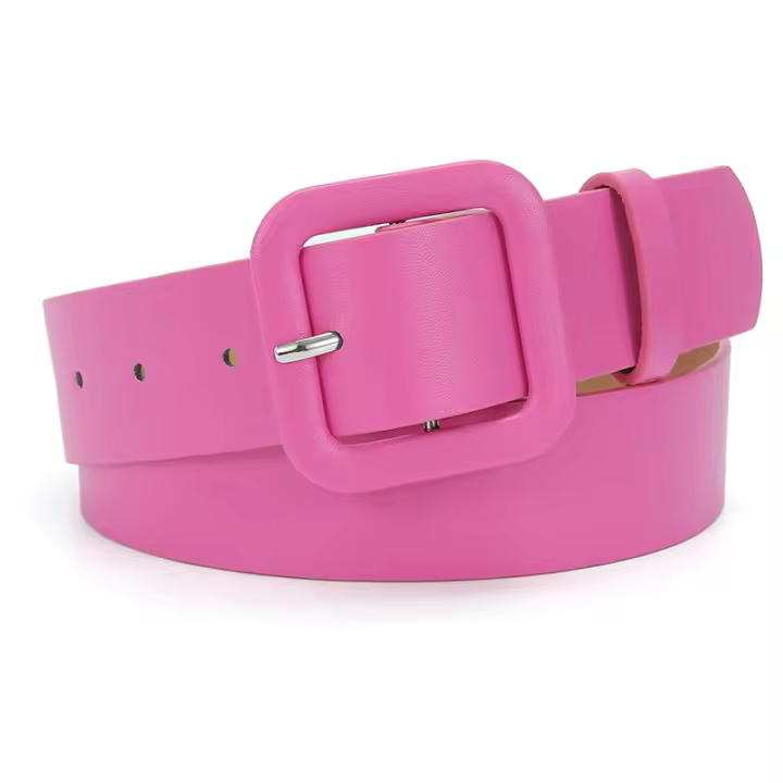 Cinturón de piel intética Y2k con cabeza cuadrada, ancho, color caramelo, combina con Todo, para pantalones, decoración, para Mujeres y niños. - 1