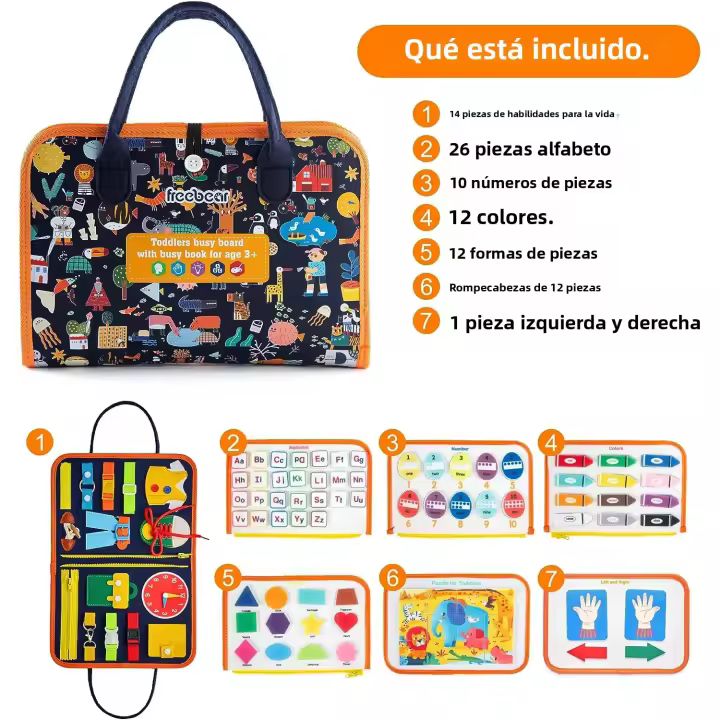 Juguete Educativo Montessori Para Niños Juego De Rompecabezas De Peluche Bolsa Ocupada De Actividades Para Entrenamiento Temprano De Niños Aprendizaje Preescolar - 1