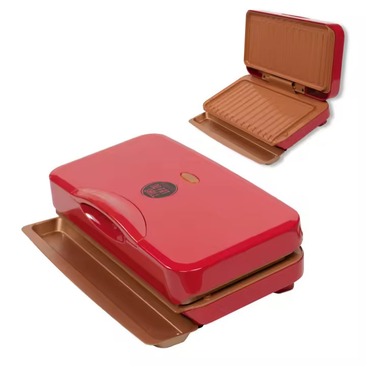 STARLYF Grill multifunción,  Parilla y sandwichera No Fat Grill, 1000w, Cocine sin grasas, Placa doble antiadherente, Parrilla grill eléctrica, Parrilla para interiores - 1