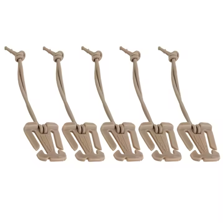 5pcs Hebilla Elástica Táctica Con Hebilla De Muelle Y Carabiner De Nylon Para Camping Soporte De Bolsa Y Gancho Multiusos Herramienta De Aventura Al Aire Libre - 1