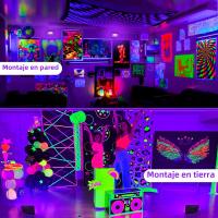 Luz Negra UV 30W/60W Con Enchufe EU/US/UK IP66 Para Escenario Efecto De Luz Ultravioleta Para Halloween Xmas Danza Disco Fiesta - details 8