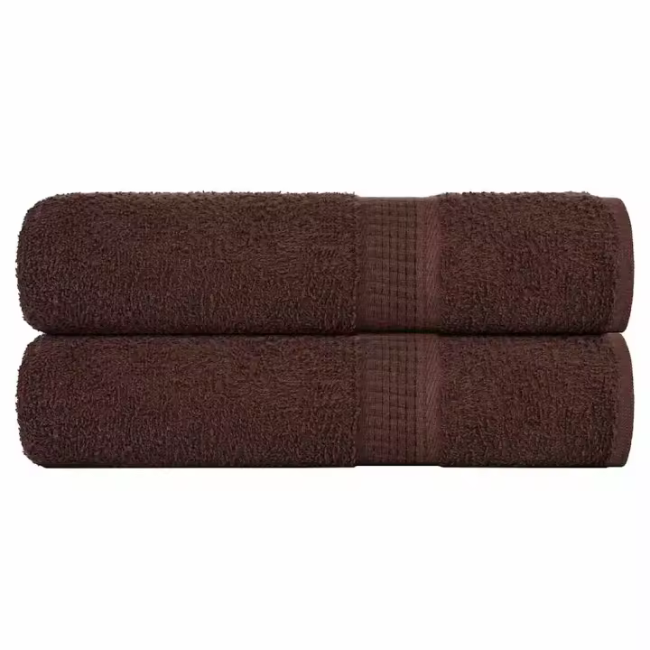 vidaXL Toallas de baño 2 uds 100x150 cm 360 gsm 100% algodón en color Marrón/Verde/Gris y más - 1