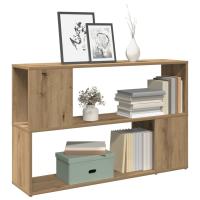 vidaXL Estantería madera de ingeniería madera envejecida 100x24x63 cm en color Madera antigua/Roble artisan | almacenamiento funcional diseño moderno para baño dormitorio sala - details 1