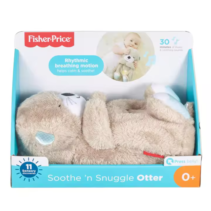 Peluche relajación Nutria Hora De Dormir. Con sonidos relajantes se mueve su barriga. (Mattel FXC66) - 1