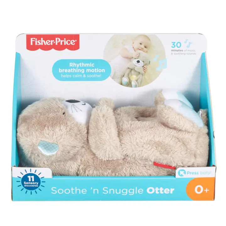 Peluche relajación Nutria Hora De Dormir. Con sonidos relajantes se mueve su barriga. (Mattel FXC66) - 1