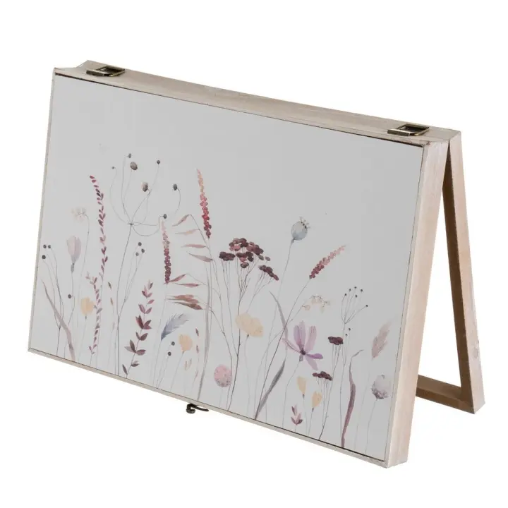 Dcasa - Tapa contador de luz o cubrecontador electricos de madera flores de 46x6x32 cm - 1