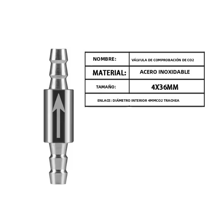 Válvula De Comprobación De CO2 Para Acuario Acero Inoxidable Tipo Torre Anti Caída Accesorios Para Generador De CO2 Y Difusor De Tanque De Peces - 1