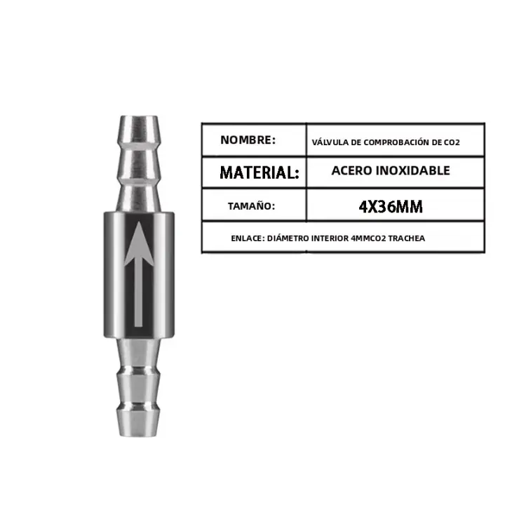 Válvula De Comprobación De CO2 Para Acuario Acero Inoxidable Tipo Torre Anti Caída Accesorios Para Generador De CO2 Y Difusor De Tanque De Peces - 1