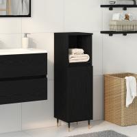 Cabinet de Baño vidaXL Negro Roble 30x30x100 cm Madera Ingenierizada - details 0
