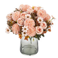 Flores Artificiales De Seda Rosa Para Boda Decoración De Hogar Navidad Arreos De Bodas Vaso De Comedor Fotografía Props DIY - details 18