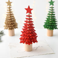 Adorno Navideño De Madera En Forma De Copina Con 10 Capas Miniárea De Árbol De Navidad Decoración De Fiesta Y Hogar - details 6